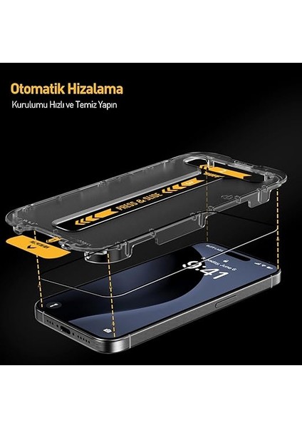 Labs iPhone 16 Serisi ile Uyumlu 5d Easyfit 2 Adet Kolay Uygulama Aparatlı Ekran Koruyucu Temperli Cam (Iphone 16 Pro) fırsatları