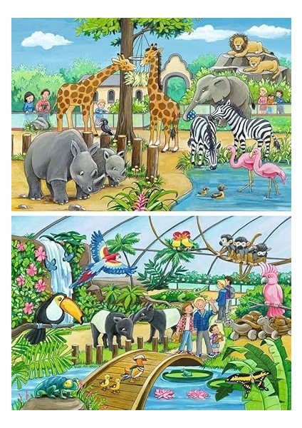 2X24 Parça Puzzle Zoo Renkli 3+ fiyatları