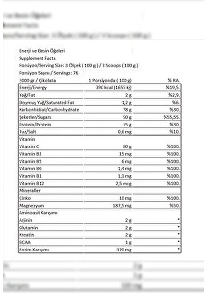 Mass Gainer Çikolata Aromalı Yüksek Karbonhidrat 900 gr Türkiye Menşeli modelleri