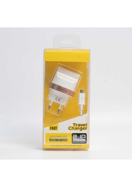 ​zore Tiger 2000 Mah 2 In 1 Micro Ev Şarj Seti - Beyaz
