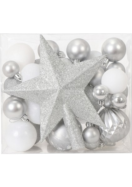 50 Adet Lüx Set Ağacı Süslemeleri Topları Topu Parti Asılı Top Yılbaşı Süsleri 3-4-5-6 cm