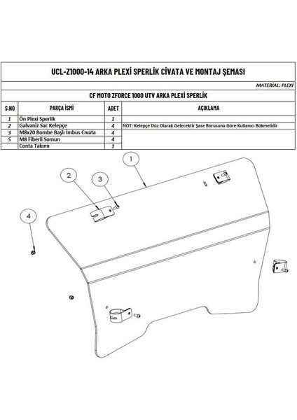 Cfmoto Z Force 1000 Utv Uyumlu Arka Cam indirimleri
