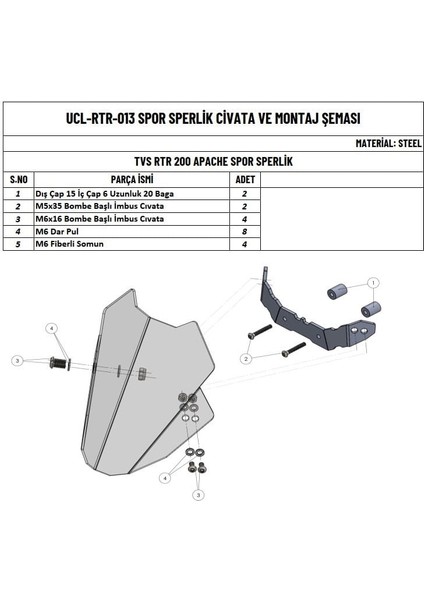 Tvs Apache Rtr 200 Uyumlu Spor Cam fırsatları