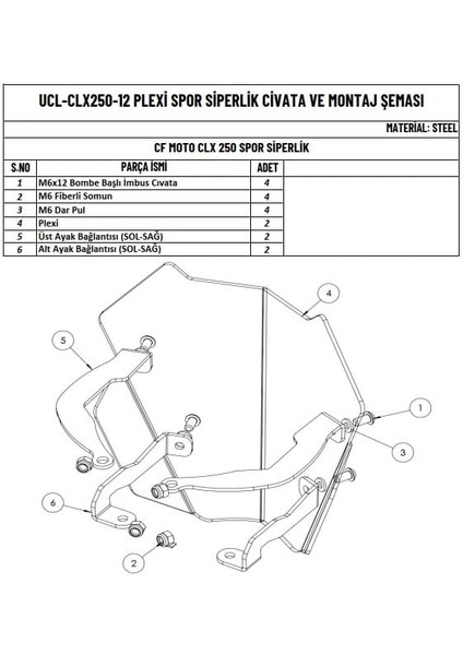 Cfmoto Clx 250 Uyumlu Spor Cam fırsatları