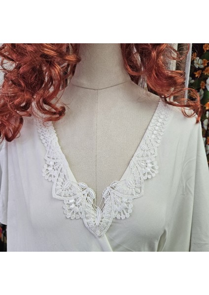 Beyaz Güpür Dantel Yaka 1 Takım | Model 5 fırsatları