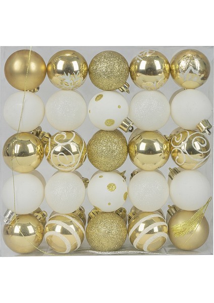 50 Adet Lüx Yılbaşı Ağacı Süsü Set Ağacı Süslemeleri Topları Topu Parti Asılı Top Yılbaşı Süsleri 6 cm