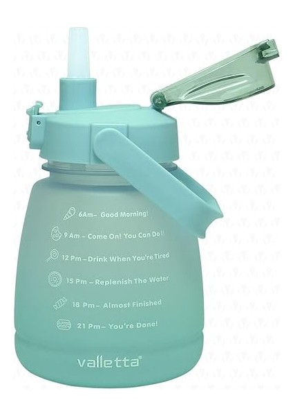 Lusca Bpa Içermez Motivasyonel Su Matarası 1,3 Lt Yeşil Su Matarası,su Şişesi,suluk modelleri