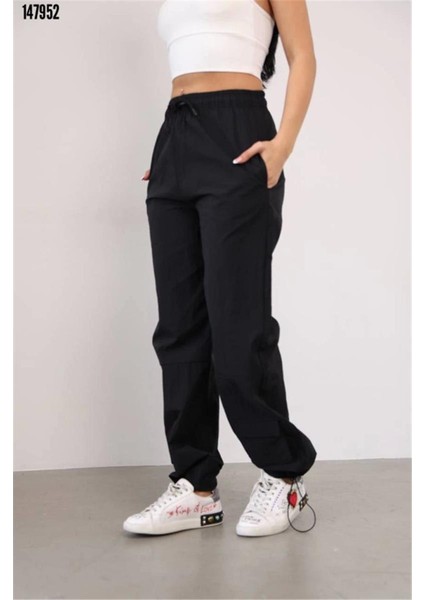 Praşut Kumaş Paça Cepli Baggy Eşofman - Siyah fiyatları