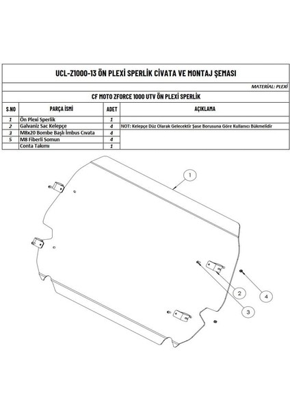Cfmoto Z Force 1000 Utv Uyumlu Ön Cam indirimleri