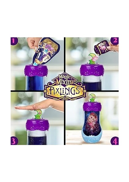 Mixies Pixlings Shimmerverse Serisi, Faye Peri Pixling'i Sihirli Bir Şekilde Ortaya Çıkarmak Için Sihirli Iksir Yaratın ve Karıştırın, Bu Güzel 16,5 cm Pırıltılı Pixling Moda Bebek Iksir modelleri