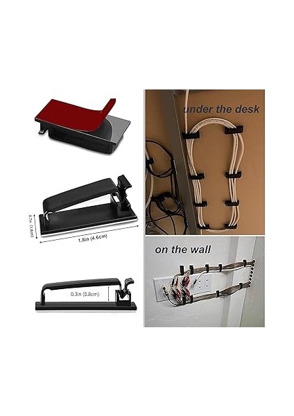 Adet Kendinden Yapışkanlı Kablo Yönetim Klipsleri, Çok Amaçlı Kablo Düzenleyiciler, Tel Klipler, Tv, Pc, Dizüstü, Ethernet Kablosu Için Kablo Tutucu, Masaüstü ve Ev Ofis Kullanımı (Siyah) fiyatları