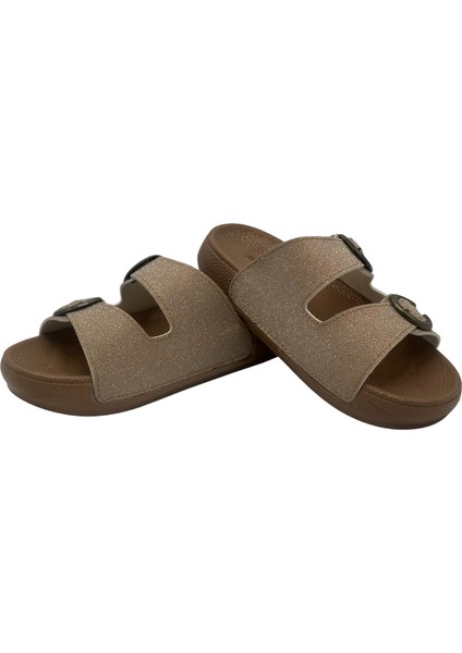 Zenne 11501 Günlük Terlik Beyaz Simli Çift Toka Kutulu Terlik Günlük Terlik indirimleri