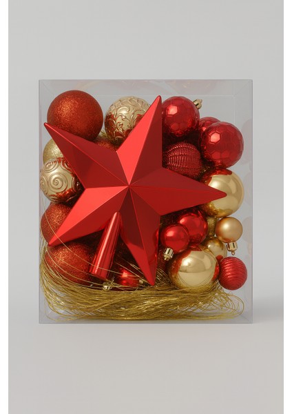 50 Adet Lüx Yılbaşı Ağacı Süsü Set Ağacı Süslemeleri Topları Topu Parti Asılı Top Yılbaşı Süsleri 4 cm Gold