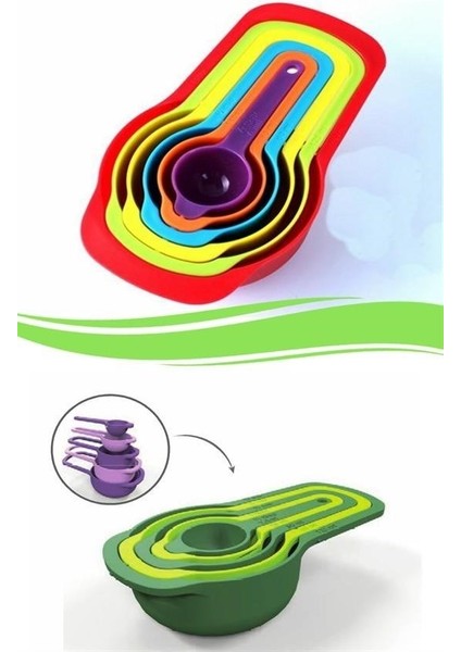 Buffer® Pratik Ölçü Kaşığı Kabı 5li Şeker Baharat Sıvı Ölçer Aparat fiyatları