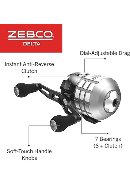 Delta Spincast Balıkçılık Makarası, Anında Geri Dönme Önleyici Debriyaj, Tüm Metal Dişliler, Değiştirilebilir Sağ Veya Soldan Alma modelleri
