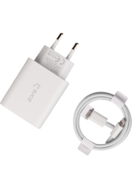 ​​zore Xmac Serisi X7 Type-C To Lightning Ev Şarj Aleti 20W - Beyaz modelleri