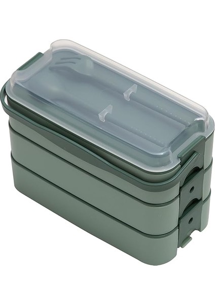 3 Katlı Beslenme Kutusu Yemek Taşıma Kabı Kaşık - Çatallı Sefer Tası Beslenme Seti G-770 (Yeşil) fiyatları