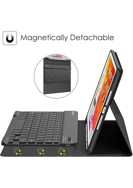 Galaxy Tab A9 Plus X210 ile Uyumlu Kılıf Kablosuz Klavyeli Case Mobax X113 X115 X117 Siyah modelleri