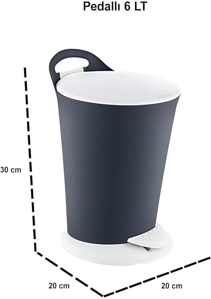 Penguen Pedallı Çöp Kovası ve Klozet Fırçası Set Antrasit modelleri