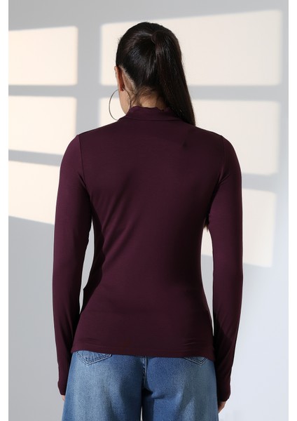 Kadın Parmak Detaylı Body 21756 Mürdüm fırsatları