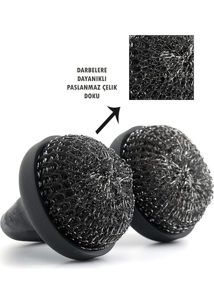 Premium Bbq Izgara Fırçası, Kolay Tutma Özelliği ile Çift Pedli Paslanmaz Çelik Temizleyici 1710 modelleri