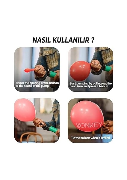 Toys - 1 Adet Hızlı Balon Şişirme Pompası, Manuel 1.kalite Büyük Boy Balloon Pump indirimleri