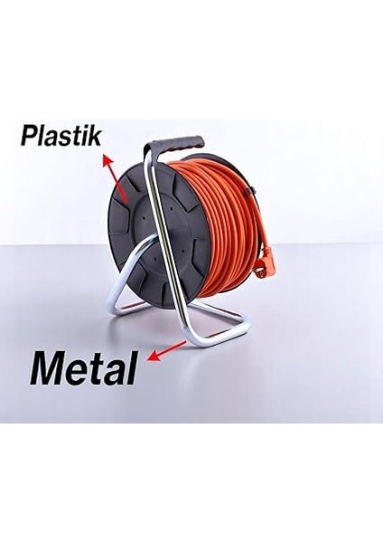 Uzatma Kablosu 3x2.5 mm 20 Metre Plastik Seyyar Makara 4 Prizli Monofaze Termal Sigortalı fırsatları