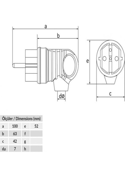 Schuko Tam Kauçuk Fiş, Kavrama Veya Schuko Priz, Kauçuk Set, 16 A/250 V (Saplı Fiş) fiyatları