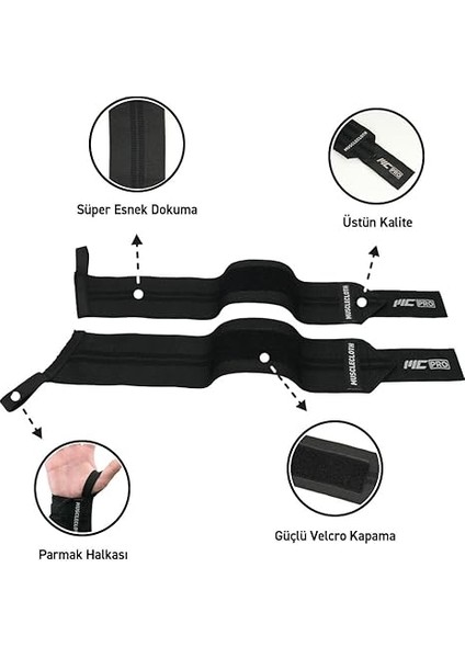 Pro Wrist Wraps Siyah 2'li Paket fiyatları