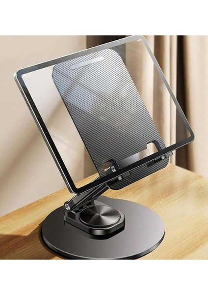 Tok Alüminyum Stant Çok Işlevli Döner Tablet Pc Akıllı Telefon Standı 11CM x 17 cm Masaüstü Stand Katlanabilir 13 Inç Tabletlere Kadar Uyumlu ZR719