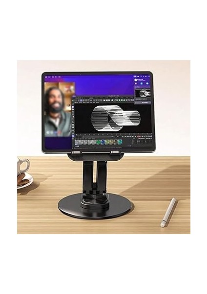 Tok Alüminyum Stant Çok Işlevli Döner Tablet Pc Akıllı Telefon Standı 11CM x 17 cm Masaüstü Stand Katlanabilir 13 Inç Tabletlere Kadar Uyumlu ZR719 indirimleri