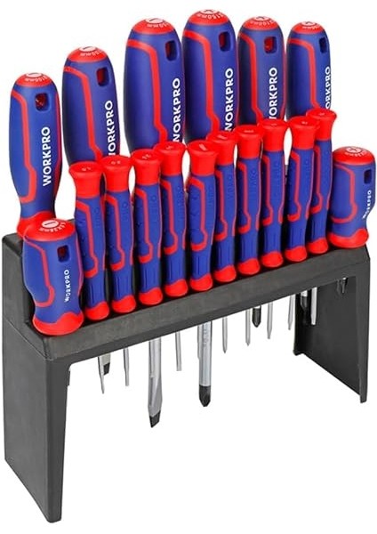 WP200506 18 Parça Duvar Askı Aparatlı Profesyonel Cr-V Manyetik Tornavida Seti fiyatları