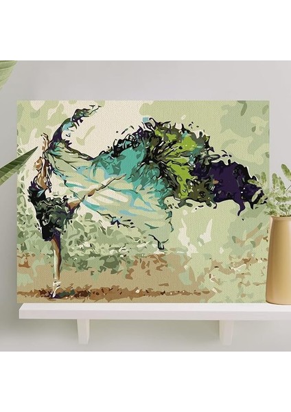 Hobi Sanat Sayılarla Boyama Tuval Seti Fırça Boya Dahil (Çıtalı) 40X50 cm - Balerin