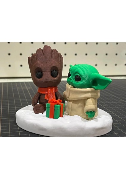 CRAFTSY3D Bebek Groot En Iyi Arkadaş Tatili Heykeli – 3D Baskı Dekoratif Masaüstü Figür