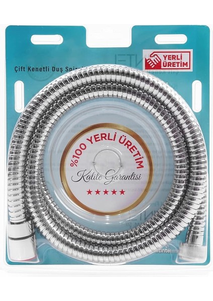 Çift Kenetli Duş Hortumu Spirali (%100 Yerli - 1. Sınıf Kalitede) (Gri)