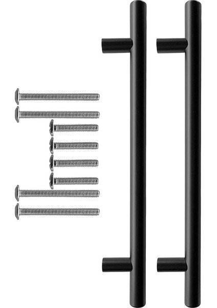 Mutfak ve Banyo Dolabı Kapakları ve Çekmeceler Için Metal Kulp Paslanmaz Mobilya Dolap Kulbu 160MM Mat Siyah 2 Adet