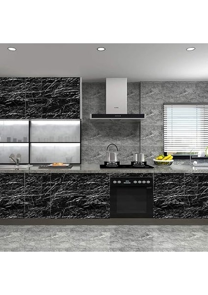 Mermer Desenli Masa Tezgah Mutfak Su Geçirmez Yapışkanlı Folyo Sticker Siyah 5x0,6m fiyatları