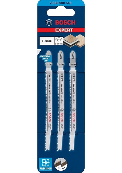 Professional 3x Expert ‘hardwood 2-Side Clean’ T 308 Bf Dekupaj Testere Bıçakları (Plastik Kaplı Levhalar, Multipleks Levha, Uzunluk 117 Mm, Aksesuar Dekupaj Testeresi) fiyatları