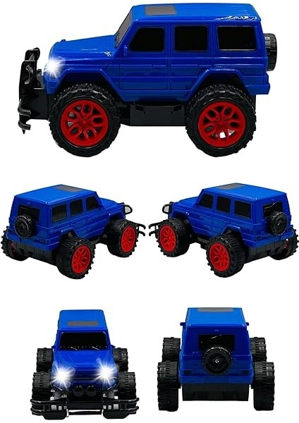 Uzaktan Kumandalı Pilli Full Fonksiyon Işıklı Drift Atabilen Offroad Yüksek Teker Araba Jeep, Kutulu ve Dayanıklı Malzeme (Mavi) indirimleri
