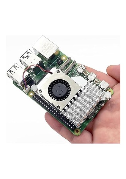 Pi 5 Aktif Soğutucu – 30MM 5000 Rpm Sessiz Fan, 5V Gpıo, Metal Gövde, Termal Throttling’i Önler (Pi 5/4/3b+/3b Uyumlu) modelleri