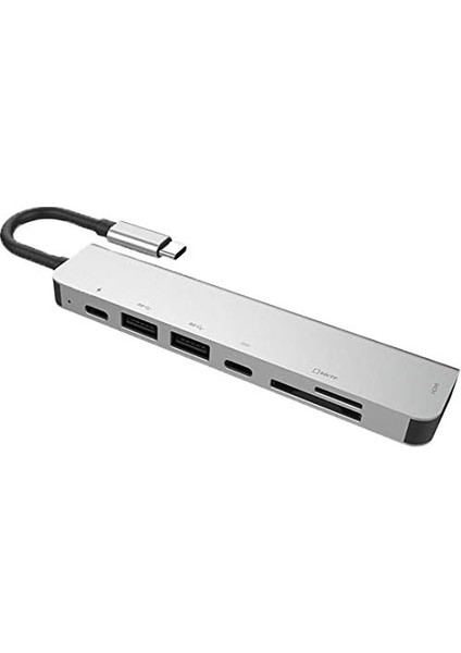 CH-13C Macbook Uyumlu Type-C To 2* USB 3.0 Sd Tf 4K Hd 1080P HDMI Pd Kart Okuyucu Çevirici Hub Adaptör fırsatları