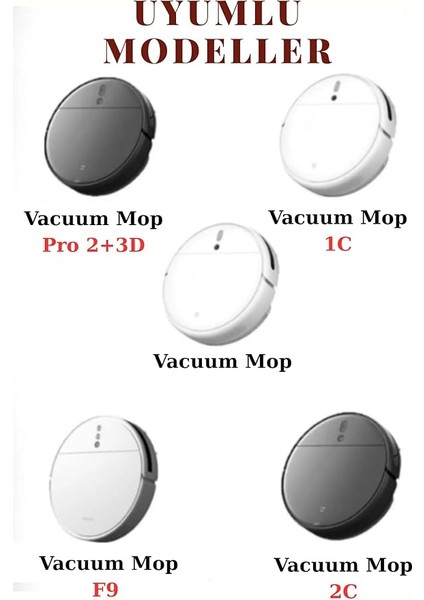 Mi Vacuum Mop 2 C,1c 2 In 1-Mop Pro 2+3d (Dikkat: Kameralı-Plus GLOBAL)-(STYTJ01ZHM-STYTJ02ZHM-STYTJ03ZHM) Uyumlu Robot Supürge Hepa Filtre,fırça,mop Paspas 7'li Set fırsatları