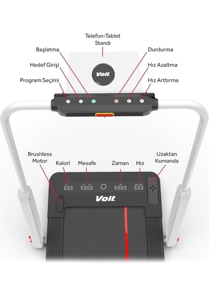 Origami Akıllı Koşu Bandı Katlanabilir Brushless Motor 12KM Hız Kumanda Bluetooth Uygulama Adımsayarlı Programlı fırsatları