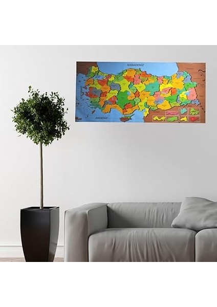 Renkli Türkiye Haritası Manyetik Duvar Stickerı 118 * 56 cm indirimleri