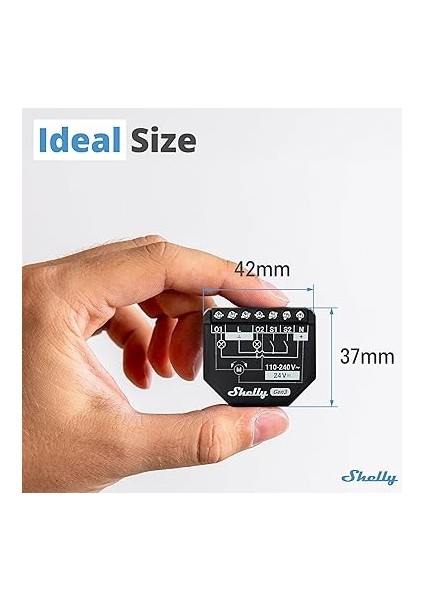 Plus 2pm Gen3 | Wi-Fi ve Bluetooth 2 Kanallı Akıllı Röle Şalteri | Elektrik Tüketimi Ölçümlü Panjur Şalteri | Ev Otomasyonu | Google Home Alexa Aksesuarı | Ios Android Uygulaması fiyatları