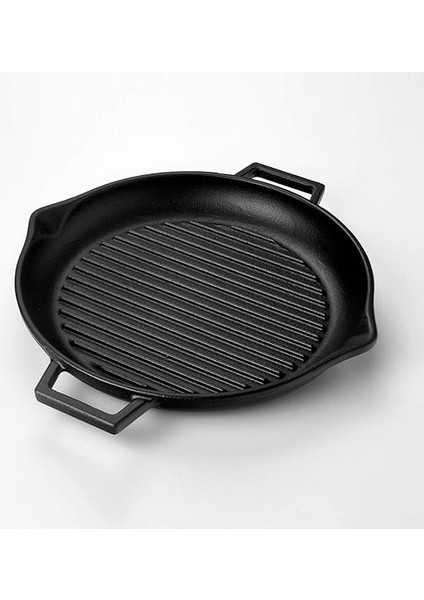 Döküm Yuvarlak Izgara Tava, Metal Kulplu, 30CM, Siyah fiyatları