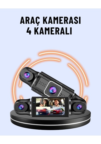 170° Geniş Açı 4 Kameralı Araç Kamerası Hareket Algılamalı