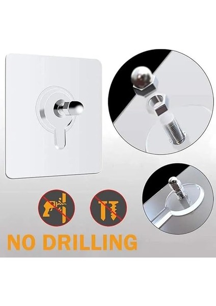 Yapışkanlı Vida Şeffaf Duvara Monte Vida Kancaları, Iz Bırakmayan Asma Çivi Kancaları Tutucular Vidalar, Banyo Mutfak Oturma Odası Için Dekoratif Tablolar Asmak Için Şeffaf Vida Duvar Çivisi(4 Adet) modelleri
