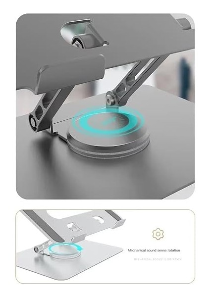 360 Derece Sonsuz Pozisyonda Dönebilen Katlanabilir Metal Alaşımlı Yükseklik ve Açı Ayarlı Kaydırmaz Telefon ve Tablet Standı (Tablet Standı N03) modelleri