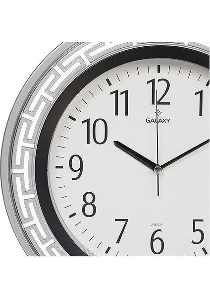 Glx-82-G Dekoratif Kasa Sessiz Akar Mineral Cam Duvar Saati, Beyaz, 35 cm modelleri